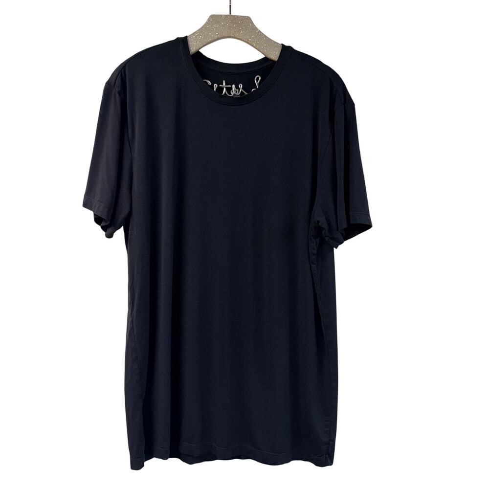 David Archy Shirt Black Bamboo Blend Large Casual Short Sleeve Athletic